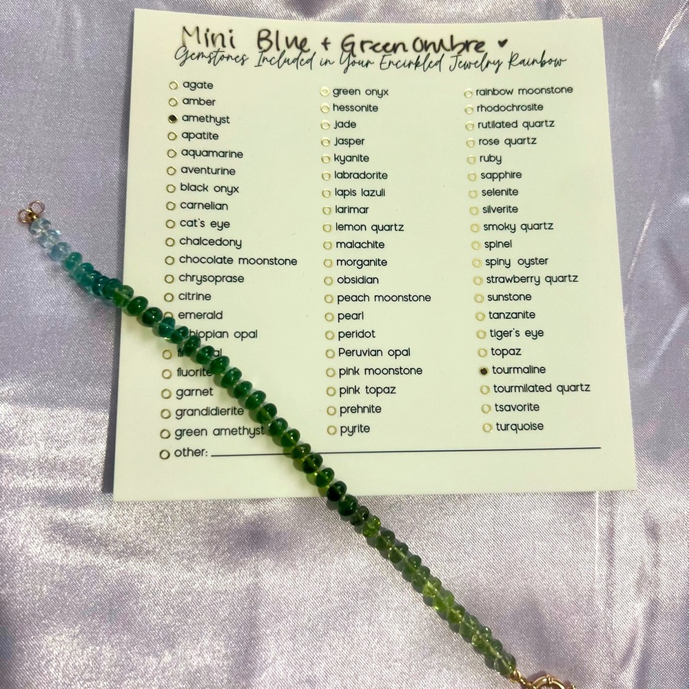 Gemstone green and blue ombré bracelet